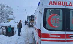 Kar ve tipi engeline takılan hasta ekiplerin yardımlarıyla kurtarıldı
