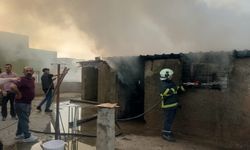 Mardin’de bir evin çatısında yangın çıktı 
