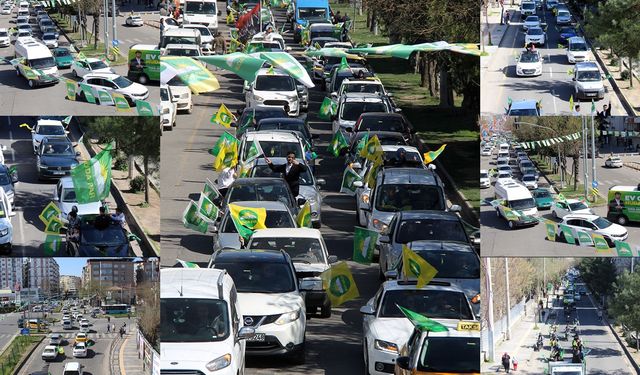 Seçim arifesinde HÜDA PAR araç konvoyuyla şehir turu yaptı