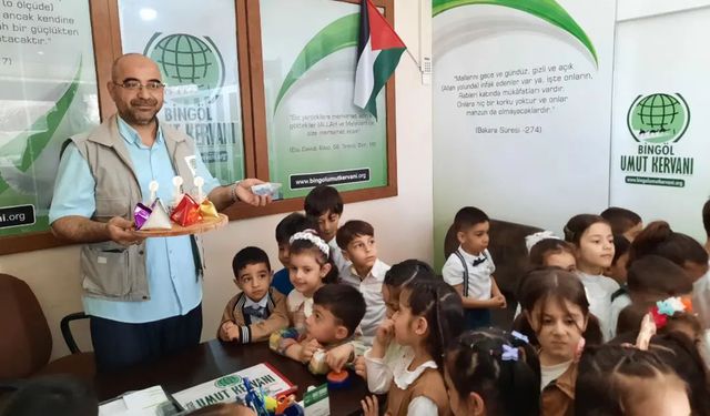Bingöl’de çocuklardan Gazze’ye destek