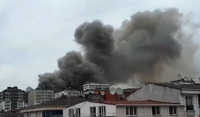 İstanbul'da kapı üretim fabrikasında yangın
