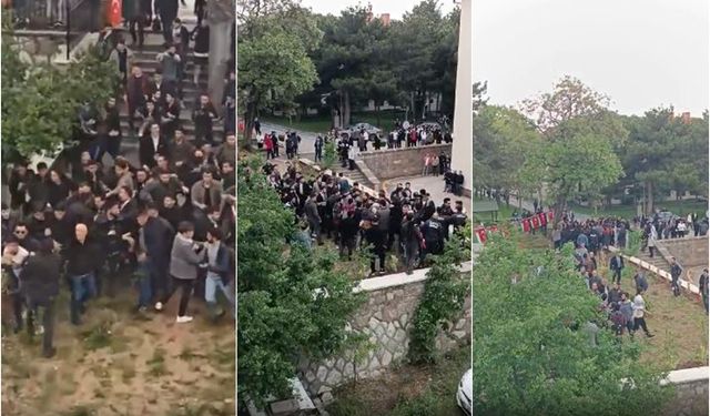 Gazi Üniversitesi'nde, Gazze'ye destek eylemi düzenleyen öğrencilere saldırı