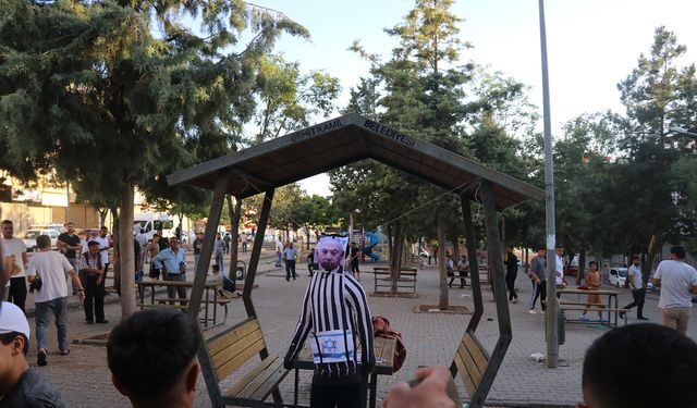 Gaziantep'te işgalci çetenin sözde bayrağı ve Netanyahu'nun maketi yakıldı