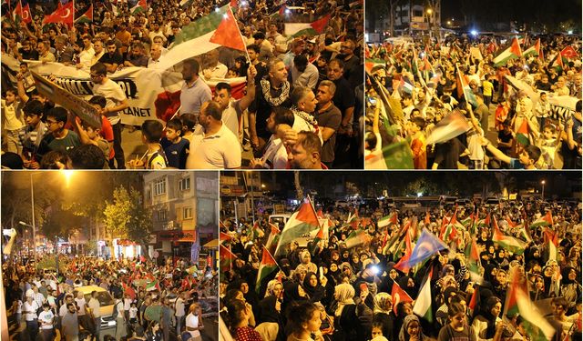 Adıyamanlılar Filistin'e destek için meydanlara indi