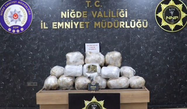 Niğde'de uyuşturucu operasyonu: 87 kilogram esrar ele geçirildi