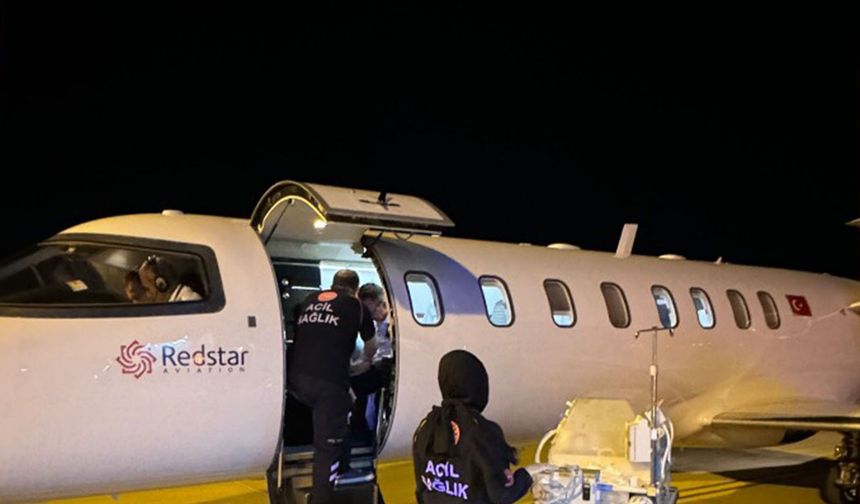 Mardin’de uçak ambulans 5 günlük bebek için havalandı
